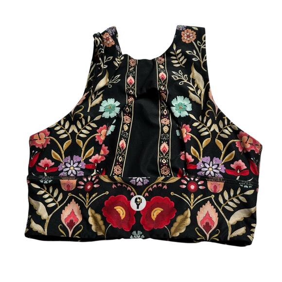 YOGA DEMOCRACY Rustica Workout Bra Top Women's Size Small Black Free Range Bra - Picture 1 of 6